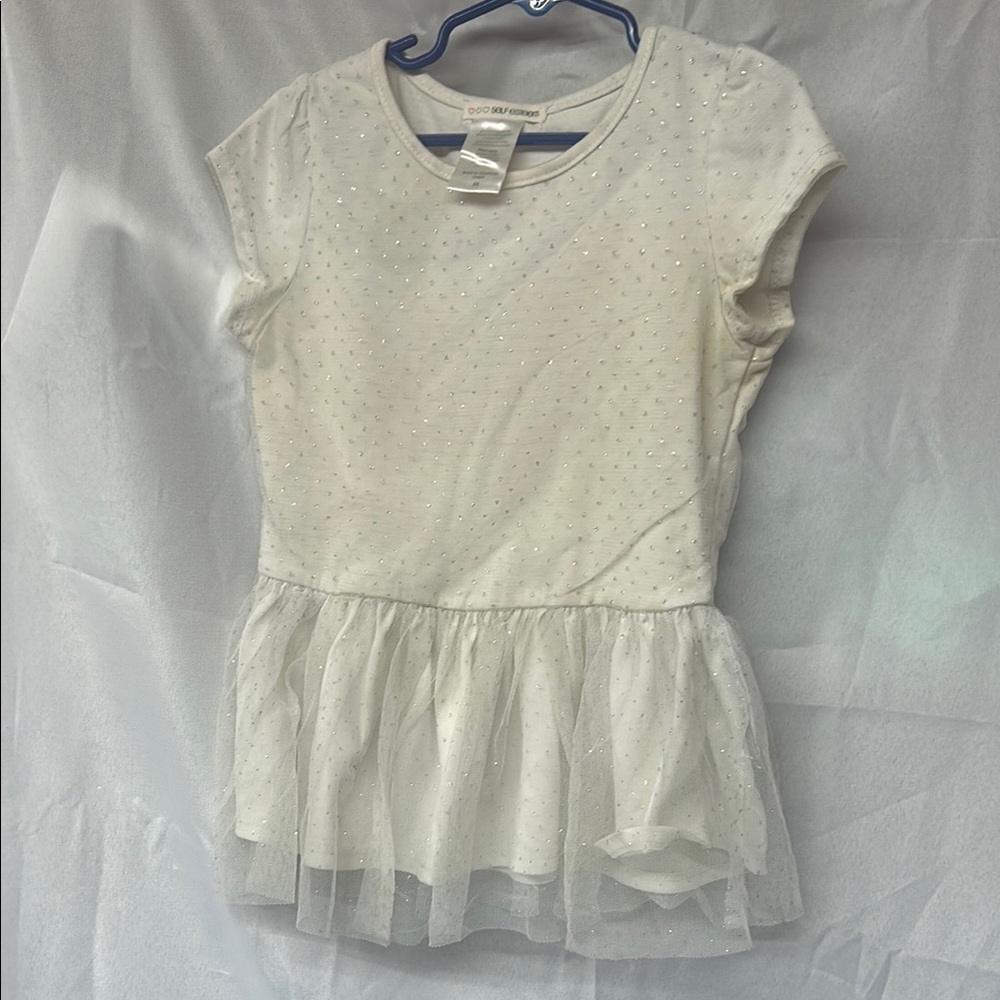 Self Esteem White Dress with Silver Accents